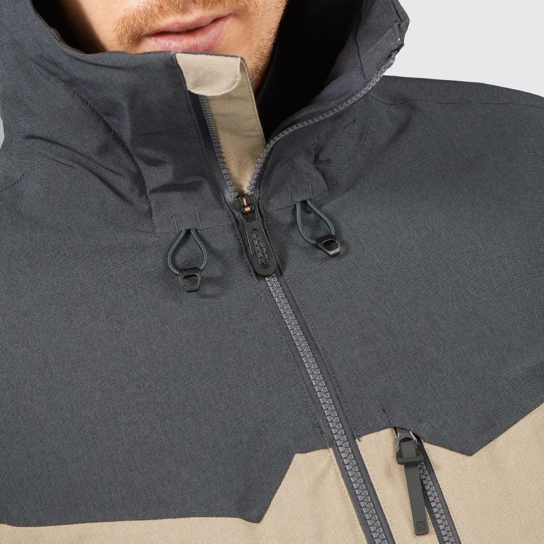 Salomon Untracked Insulated Lyžiarske Bundy Panske Čierne Béžové | SK 0ZIQMA